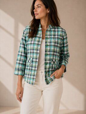 Leylie Los Angeles Plaid Shacket Jacket Size S Japanese Cotton Utility Chore
